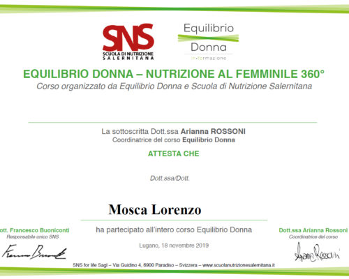 2019-11-18 Nutrizione al femminile 360°